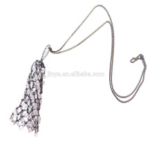 Fashion Smiple Designs Schwarz Crochet Natural Crystal Stein minimalistischen Schmuck Halskette